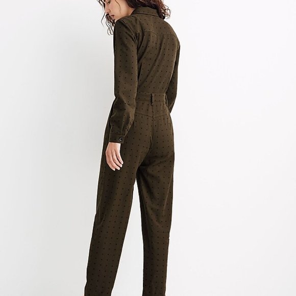 Seamed Coverall Jumpsuit in Grid Dot - Sz 6 - Picture 2 of 4